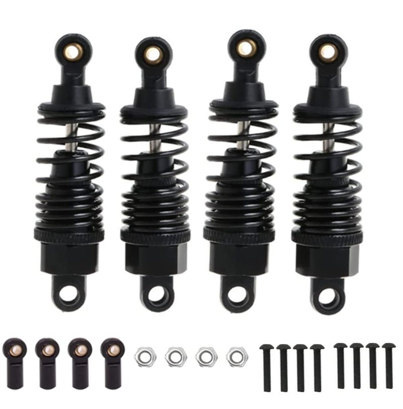 UURCSKY Aluminum RC Shocks Absorbers Damper for Tamiya TT01 Mf-01x 1/10 RC Car Upgrades Parts 4 pcs/set(Black) - Image 2